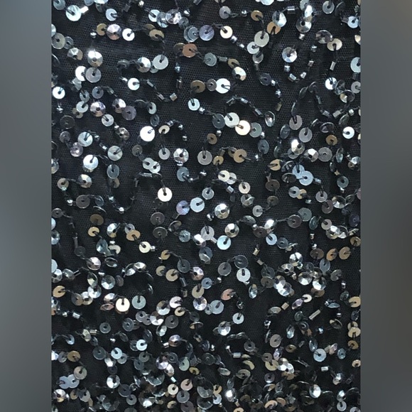 Adrianna Papell Black Sequin Tank Dress Short Sz 14 - Picture 7 of 9